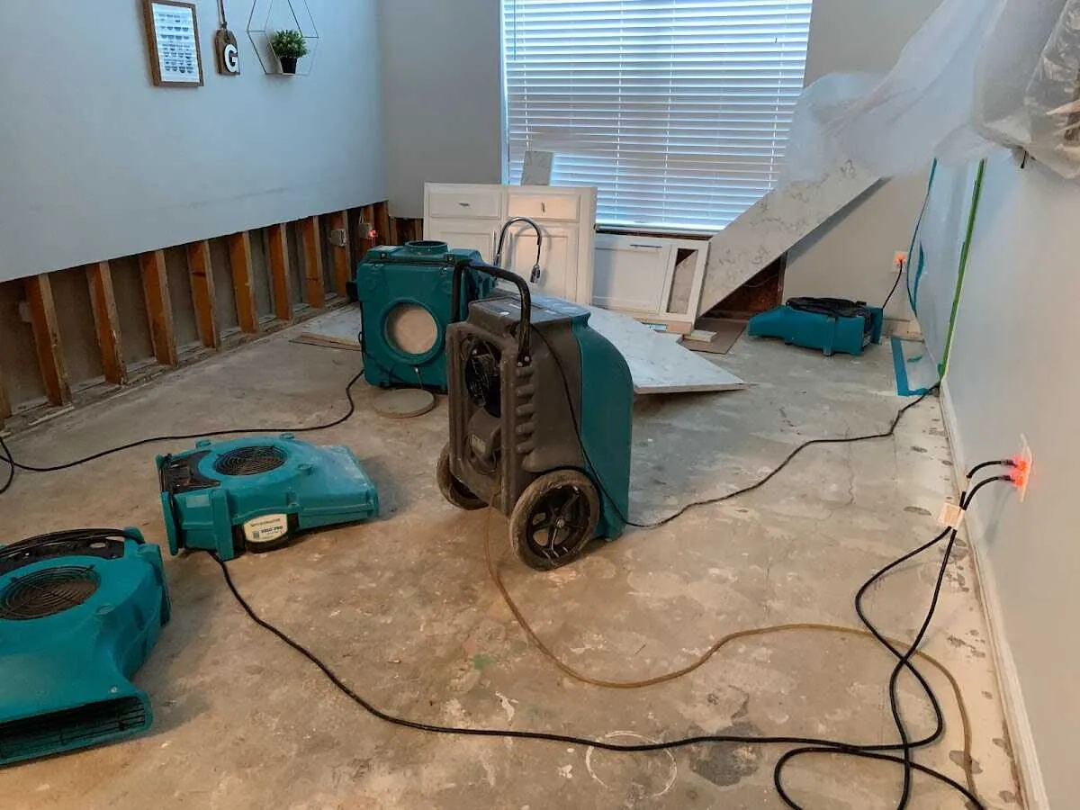 Dehumidifier in flood-cut room for Water Damage Restoration in Doctor Phillips
